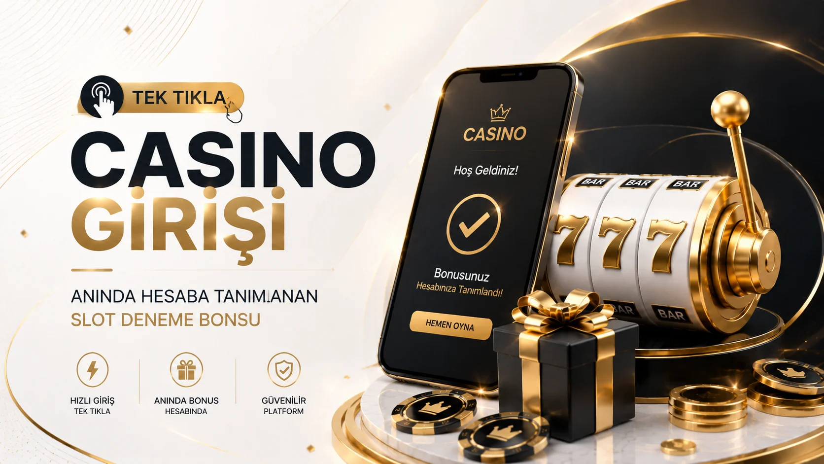 Tek Tıkla Casino Girişi Anında Hesaba Tanımlanan Slot Deneme Bonusu